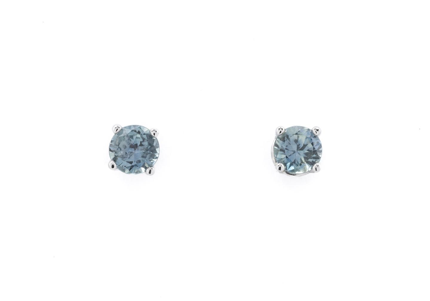 14K Fancy Montana Sapphire Stud Earrings