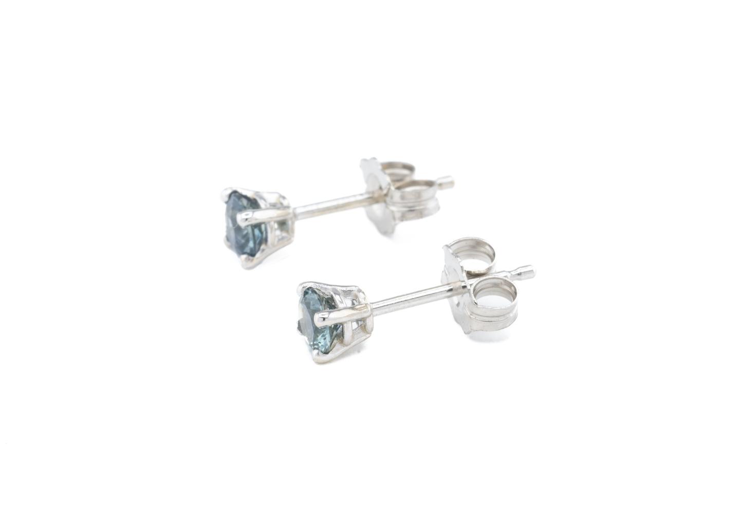 14K Fancy Montana Sapphire Stud Earrings