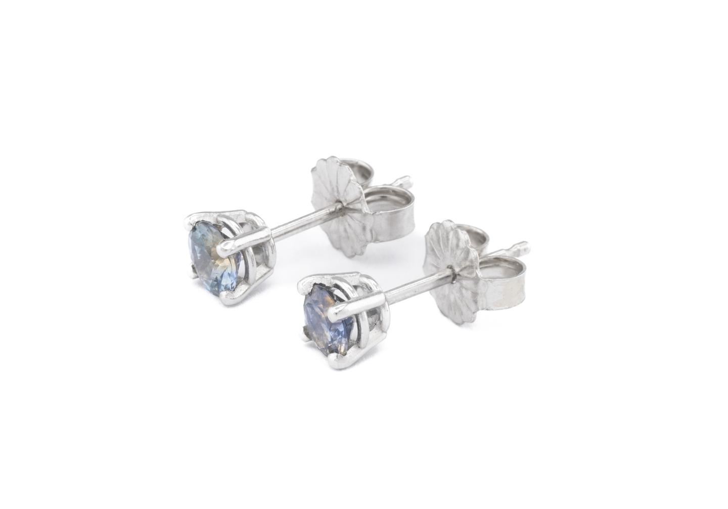 14K Fancy Montana Sapphire Stud Earrings