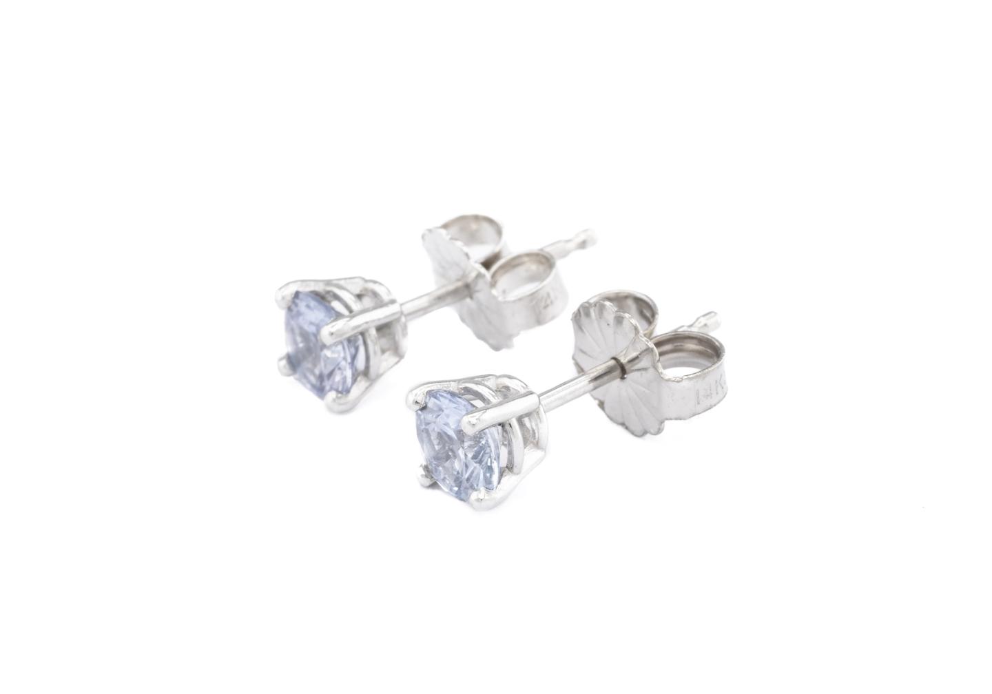 14K Fancy Montana Sapphire Stud Earrings