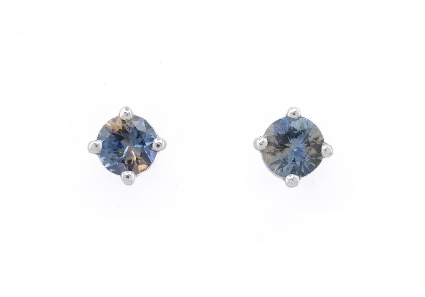 14K Fancy Montana Sapphire Stud Earrings