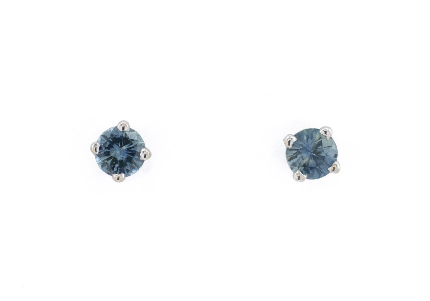 14K Fancy Montana Sapphire Stud Earrings