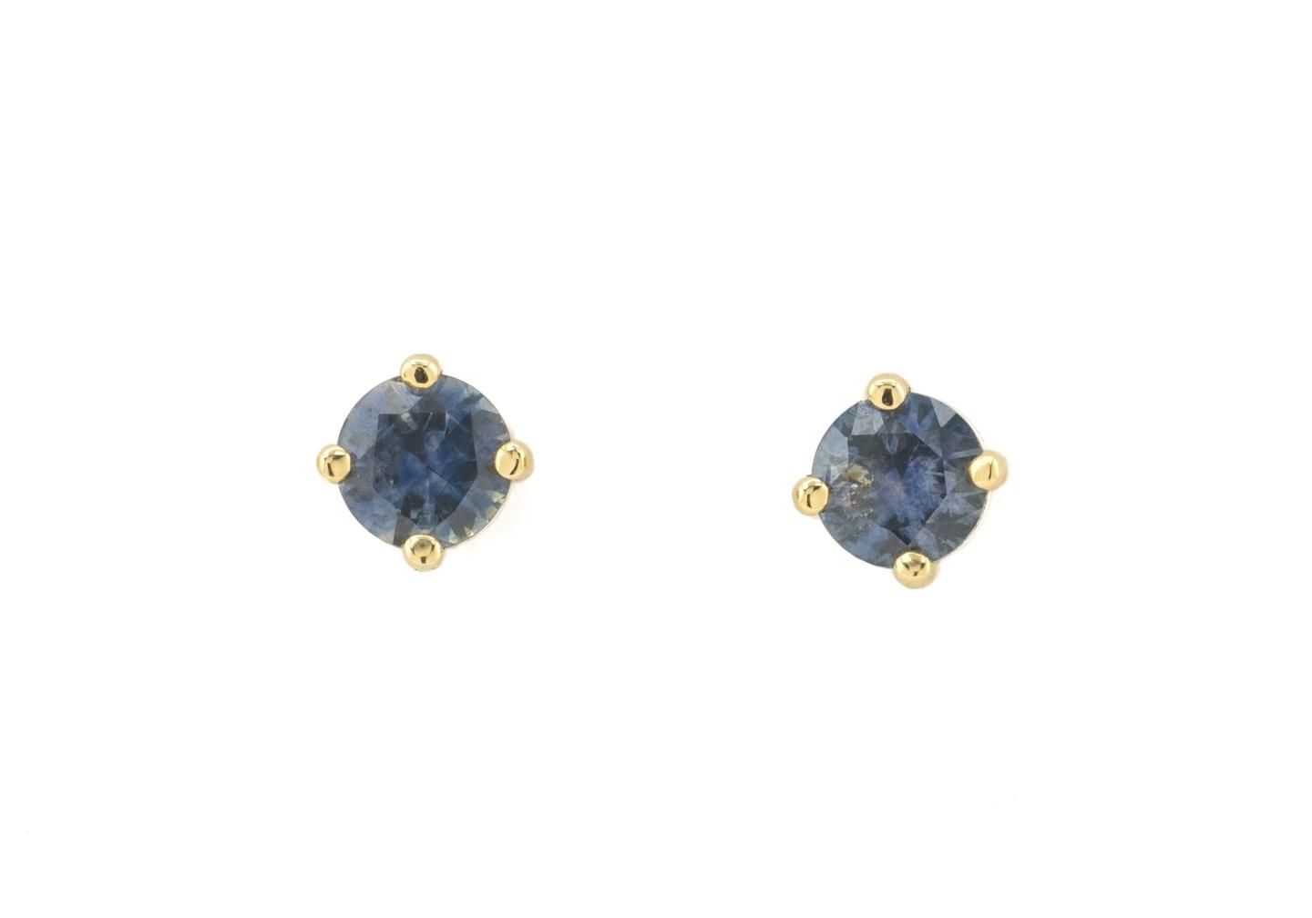 14K Fancy Montana Sapphire Stud Earrings