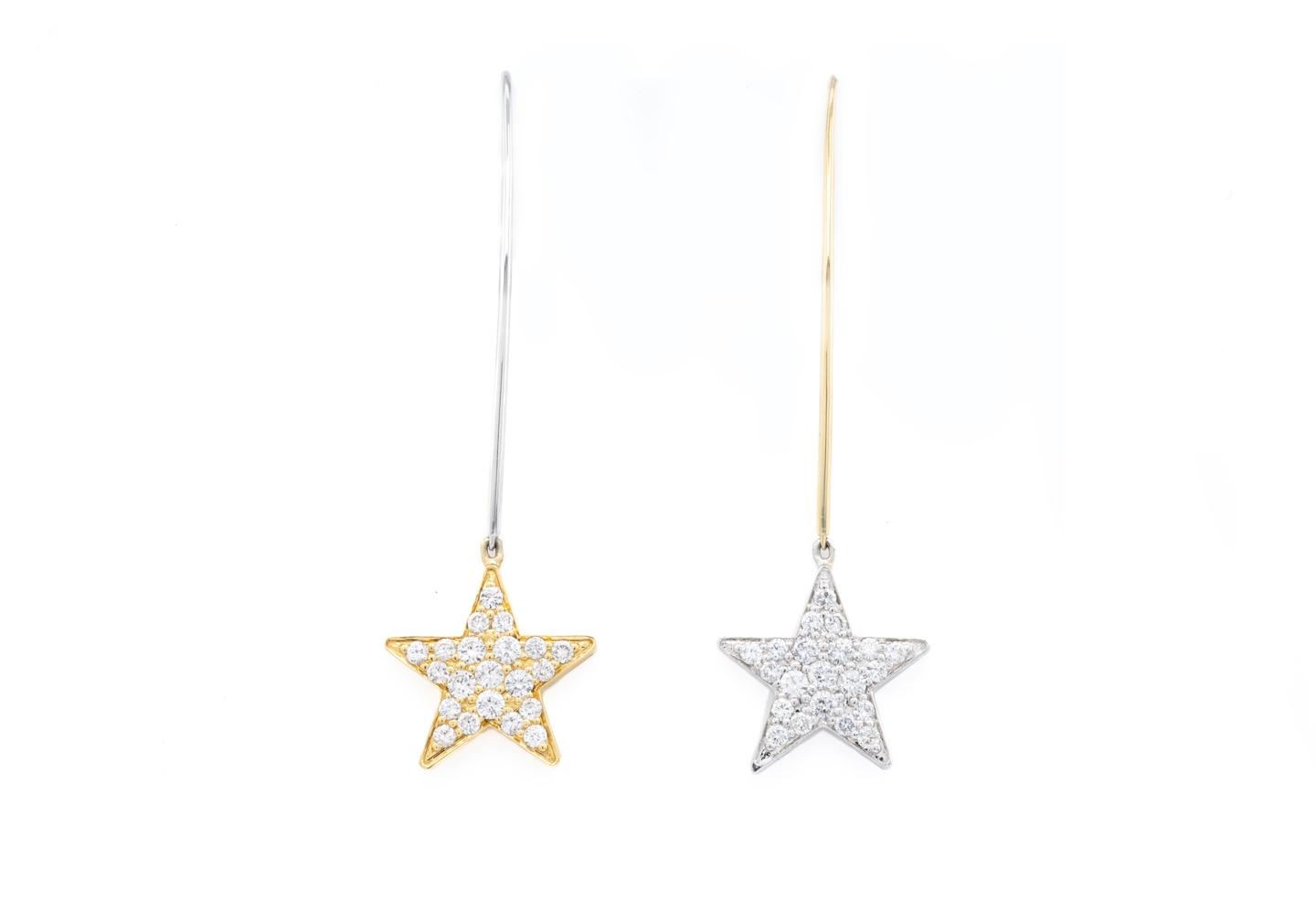 14K Diamond Star Struck Two-Tone Earrings