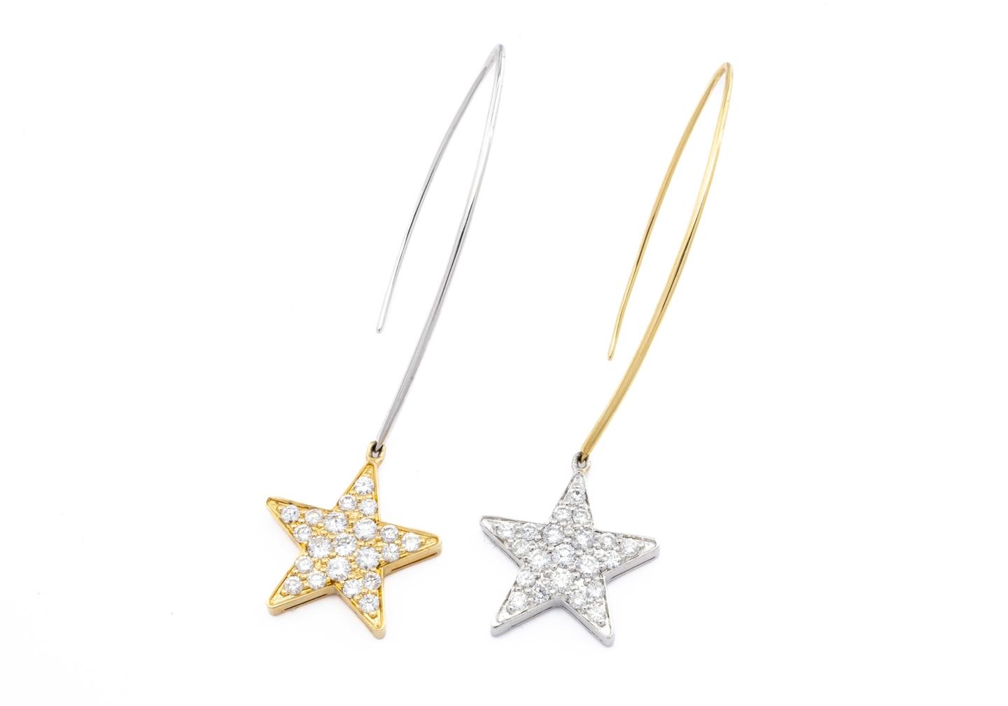 14K Diamond Star Struck Two-Tone Earrings