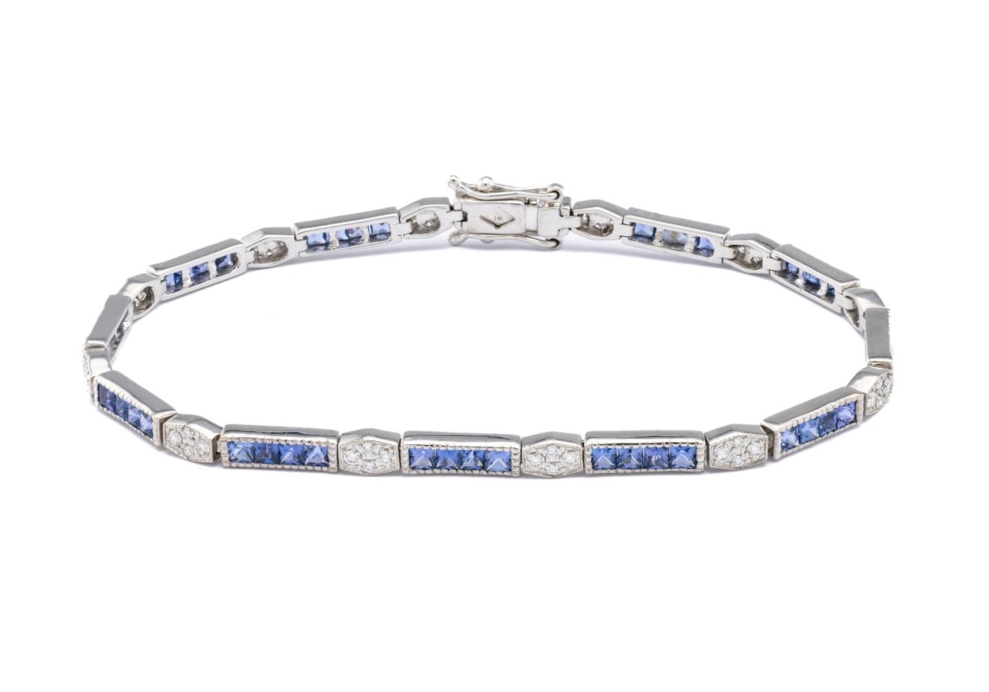 14k Yogo Sapphire Bangle