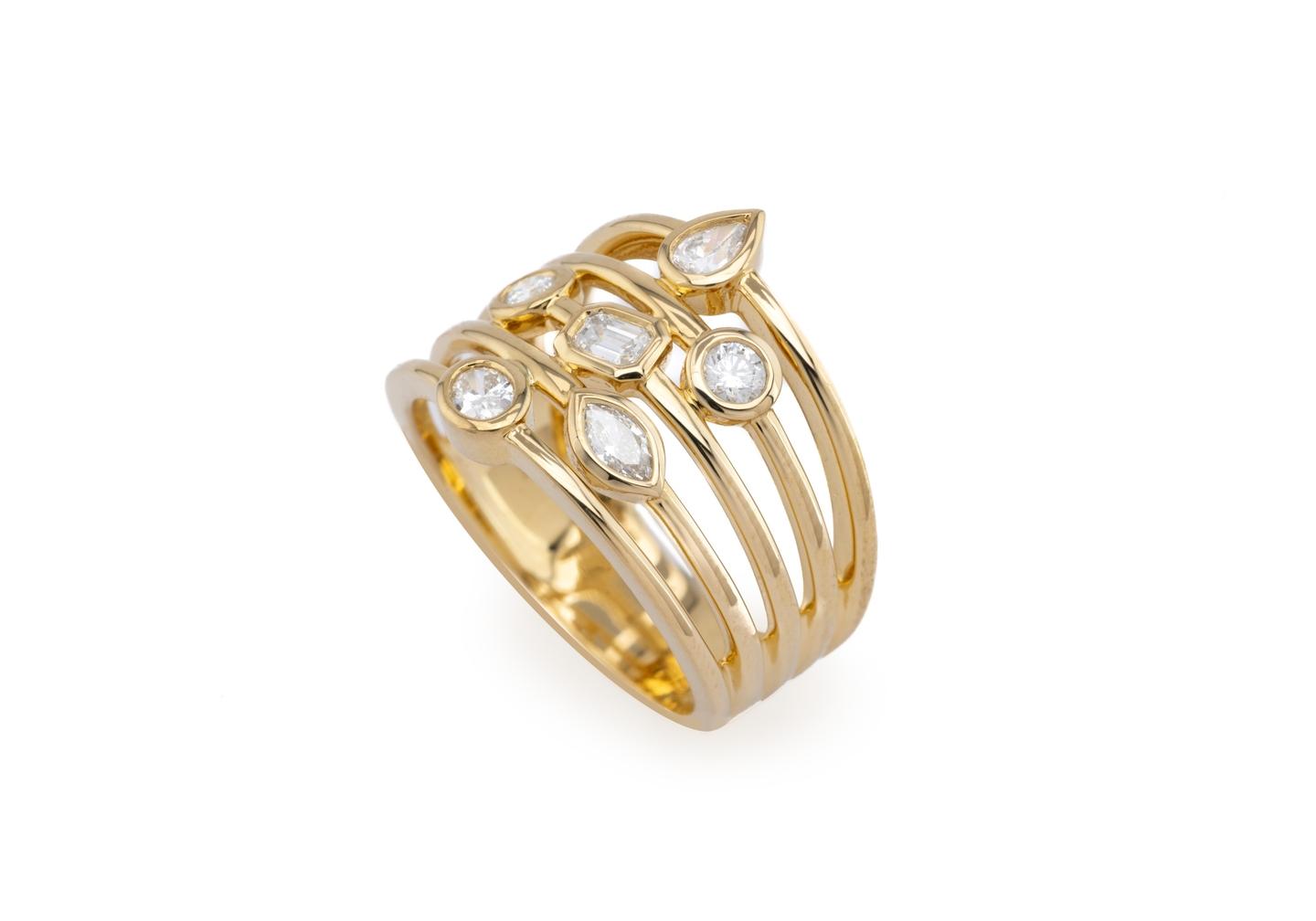 14K geometric wide band