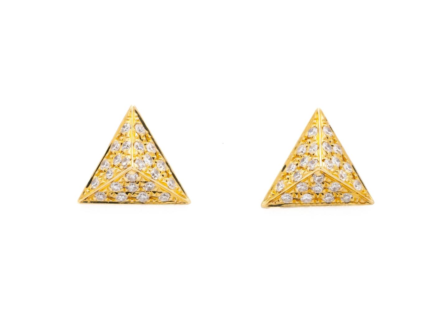 14K Pyramid Earrings