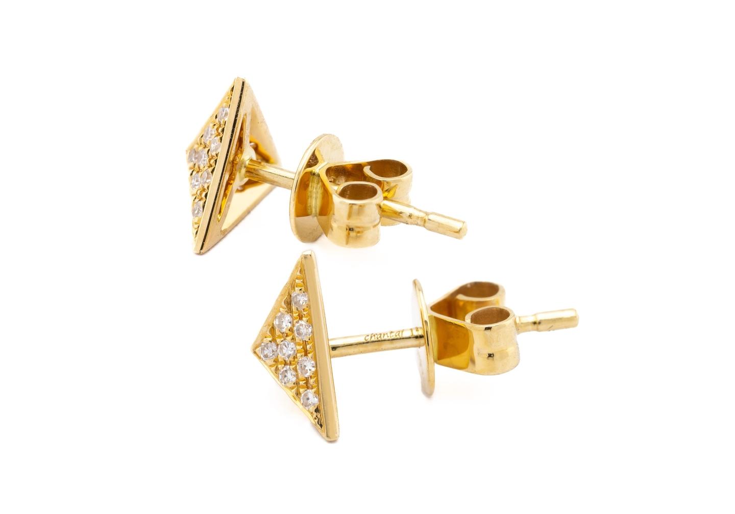 14K Pyramid Earrings