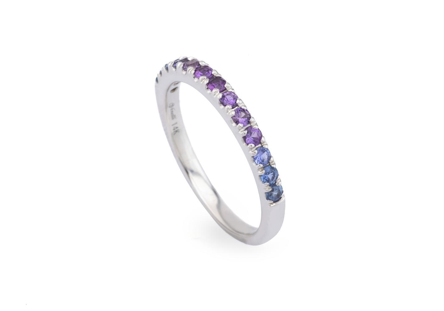 14K Yogo Half-Eternity Band