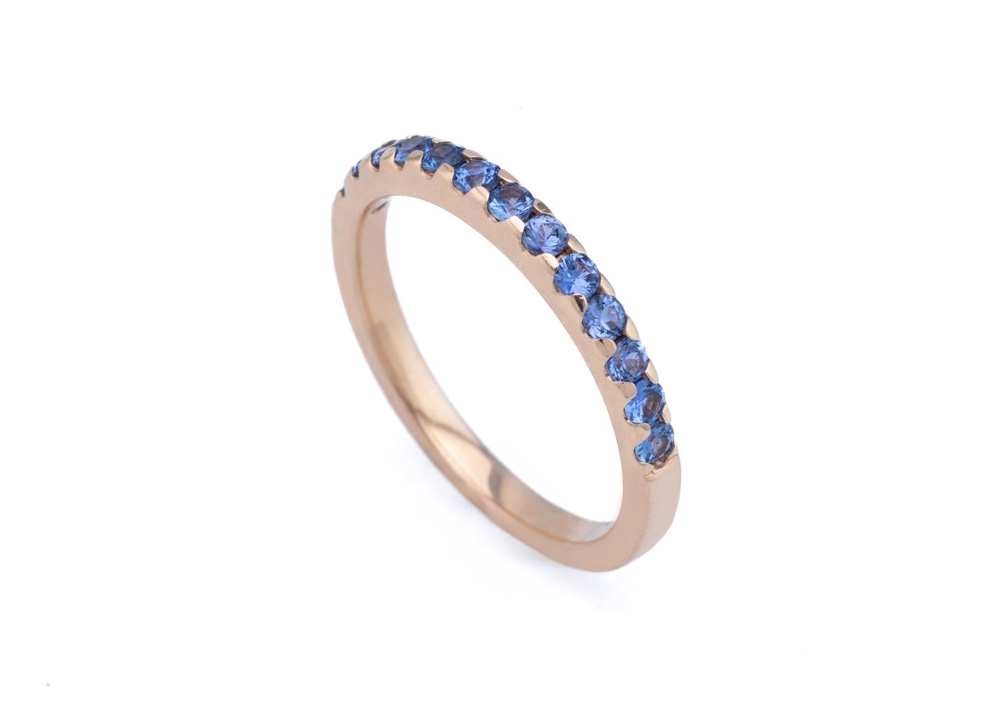 14K Yogo Half-Eternity Band