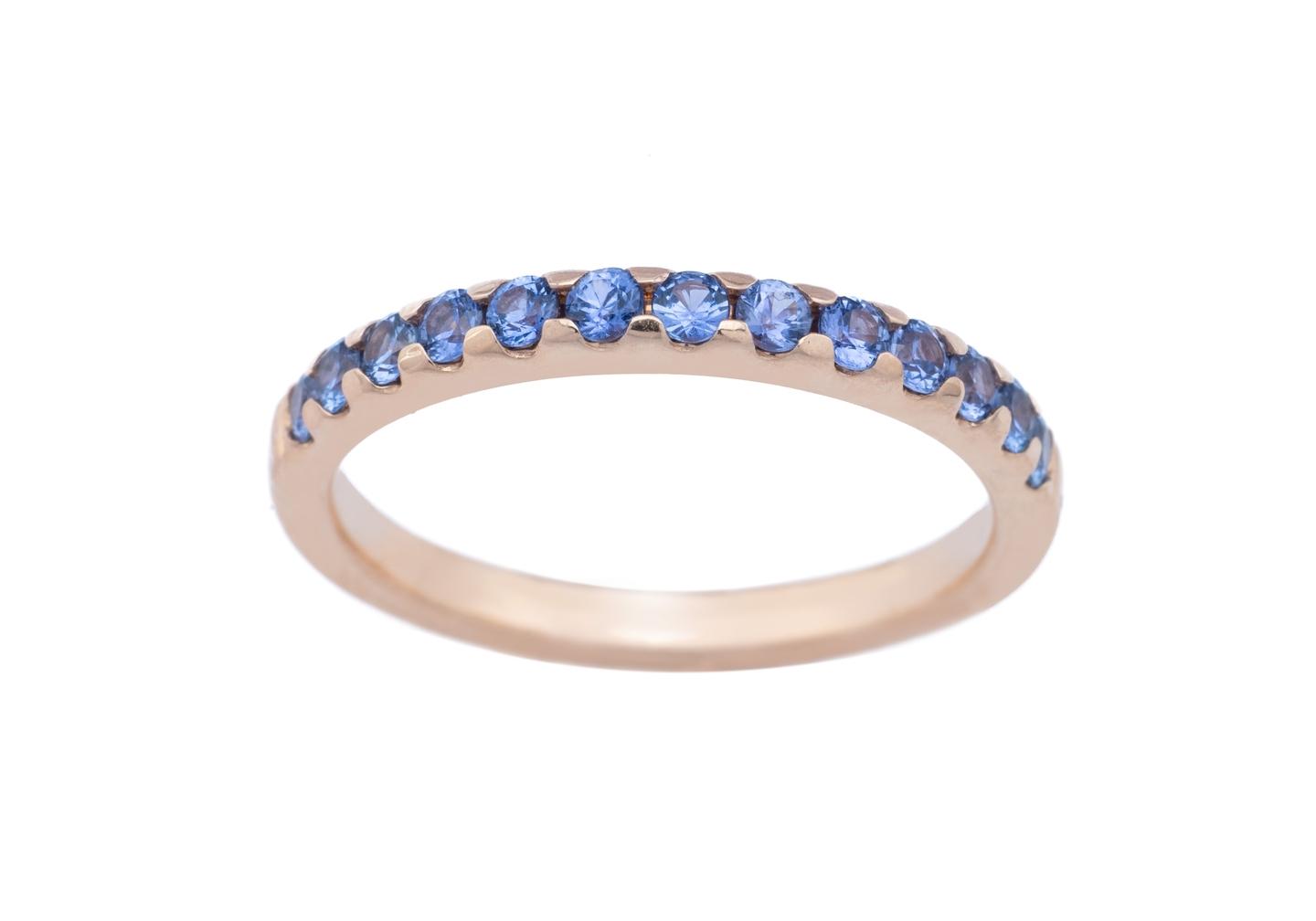 14K Yogo Half-Eternity Band