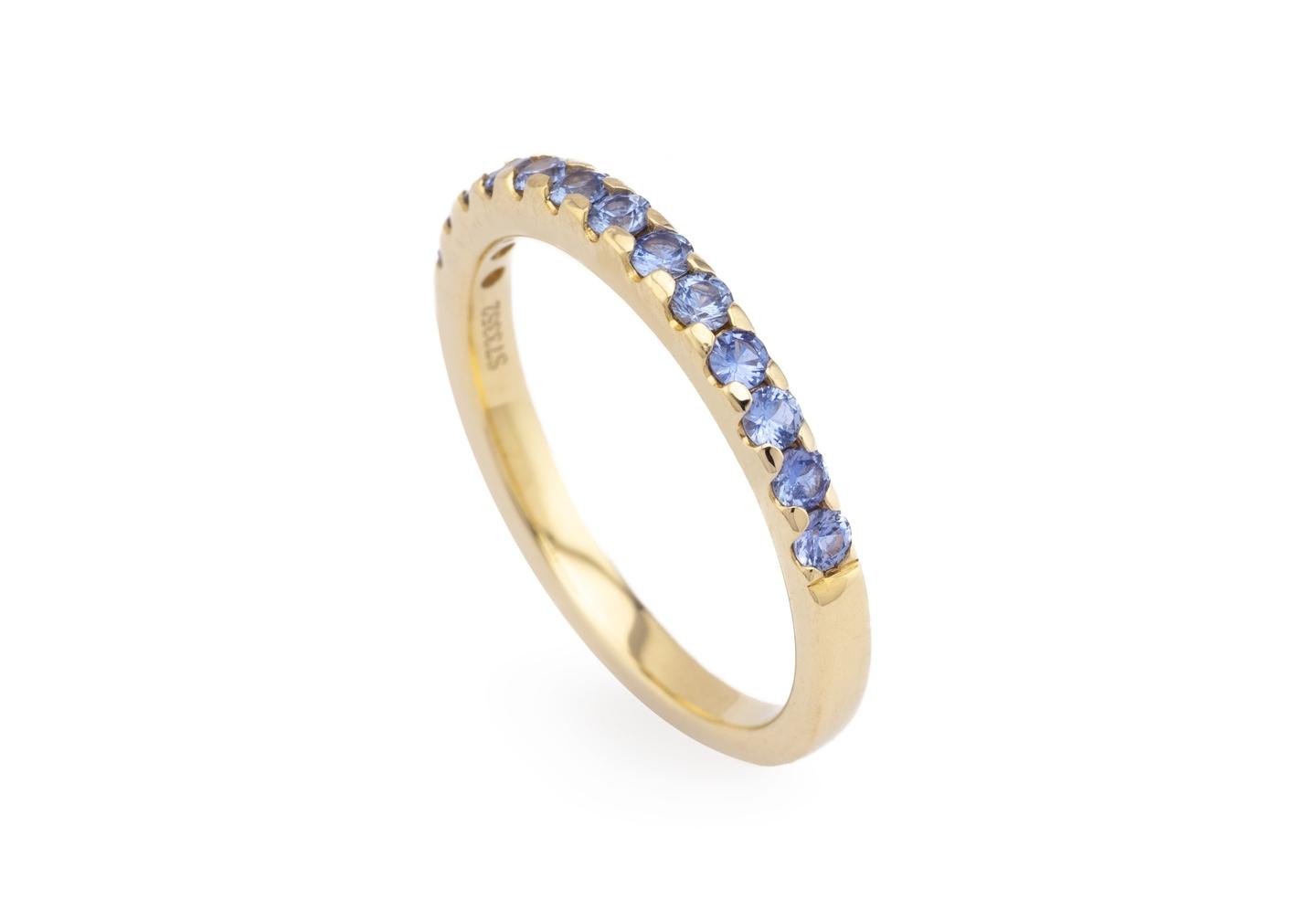 14K Yogo Half-Eternity Band