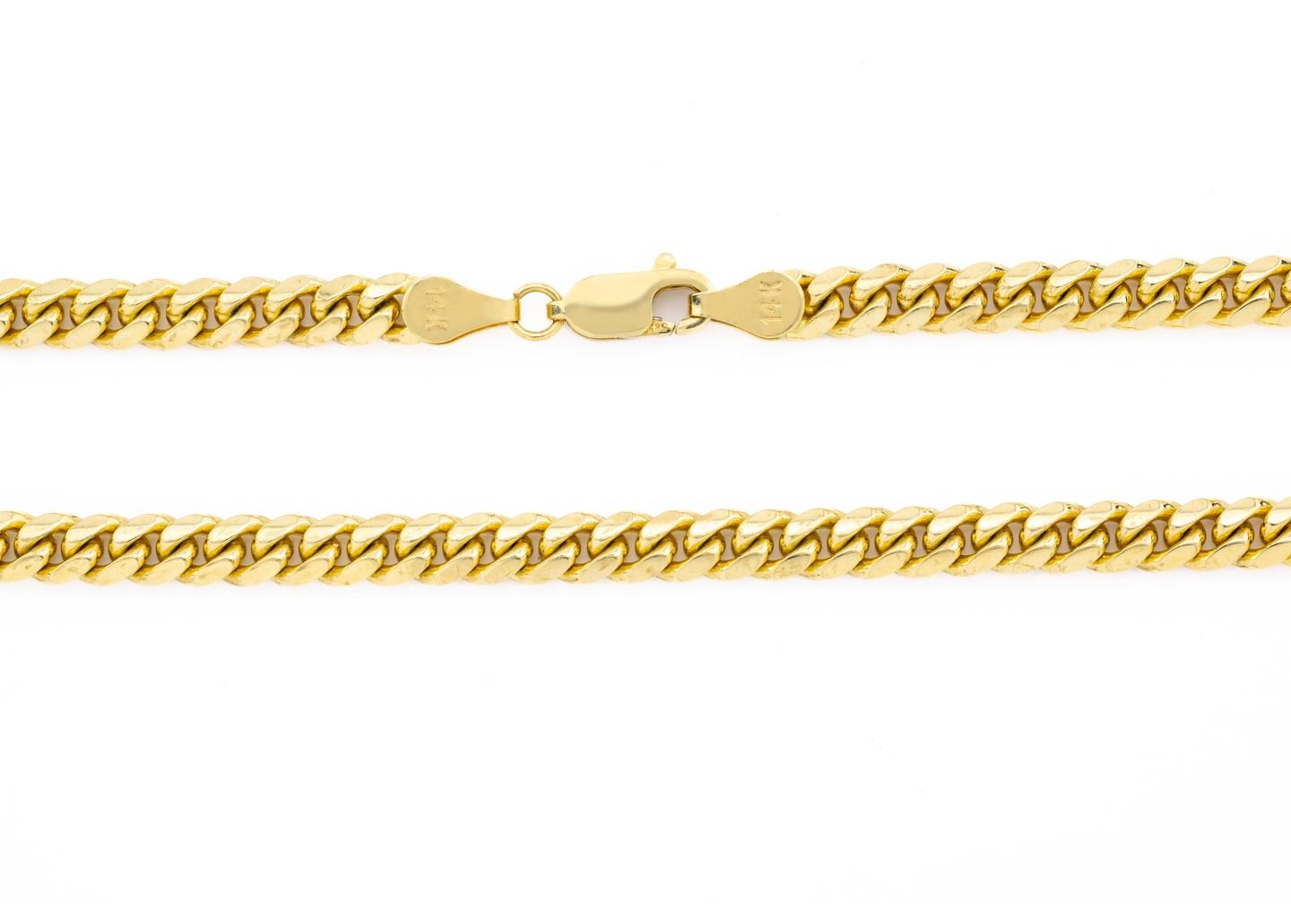 14K Solid 5mm Cuban Link Chain