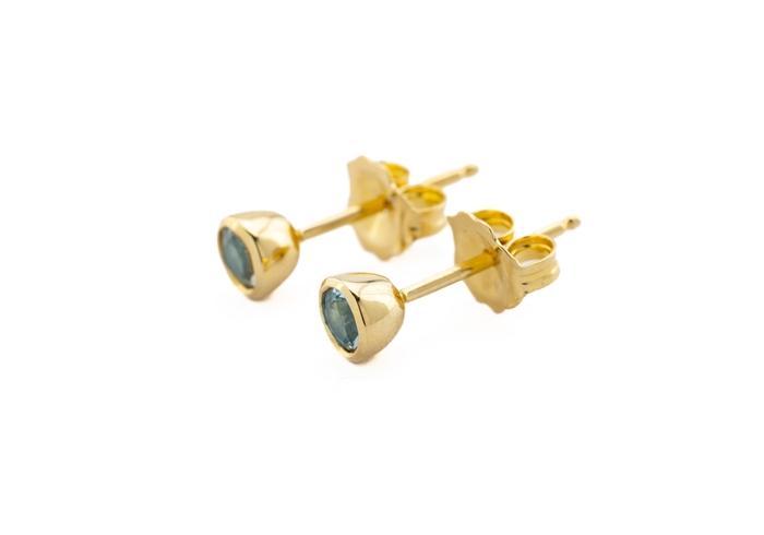 14K Birthstone Bezel-Set Stud Earrings