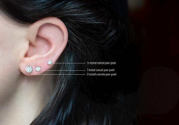 14K Natural Diamond Stud Earrings from 0.5ctw - 2.0ctw