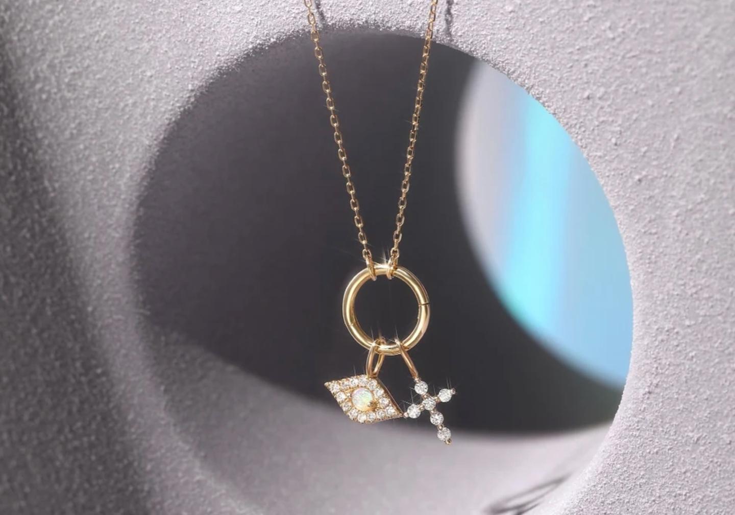 14K Charm Holder Necklace