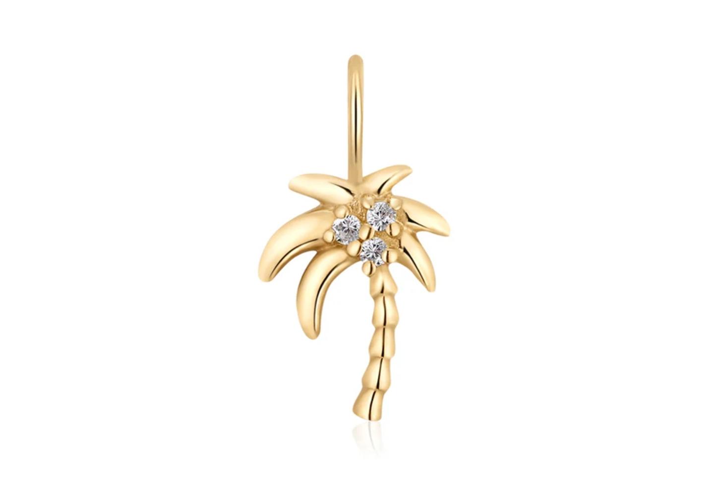 14K Diamond Palm Tree Single Charm