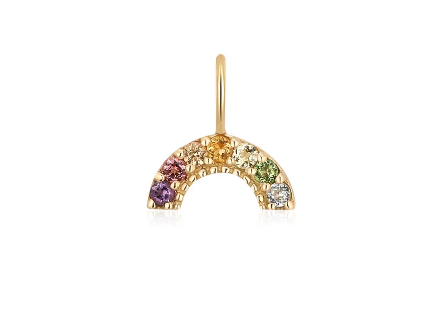 14K Rainbow Gemstone Pendant