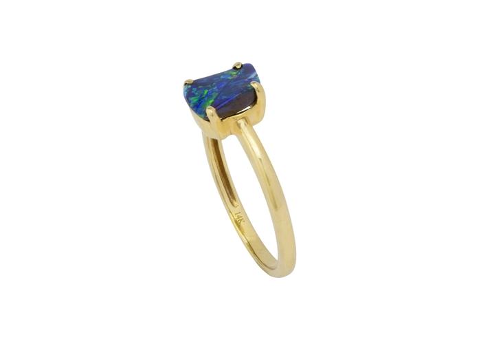 14K Australian Boulder Opal Solitaire