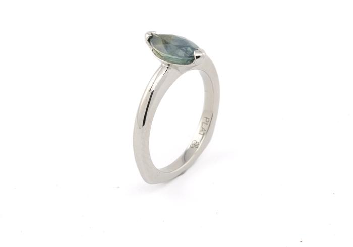 Platinum Montana Sapphire Solitaire Ring