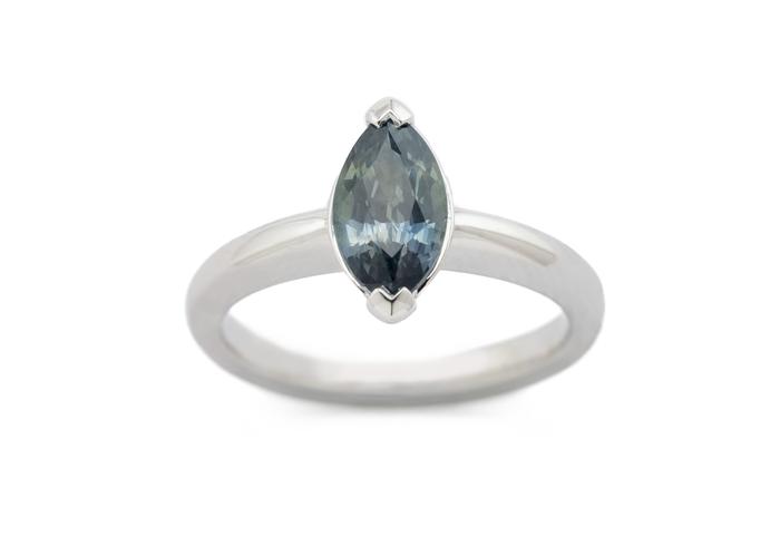 Platinum Montana Sapphire Solitaire Ring