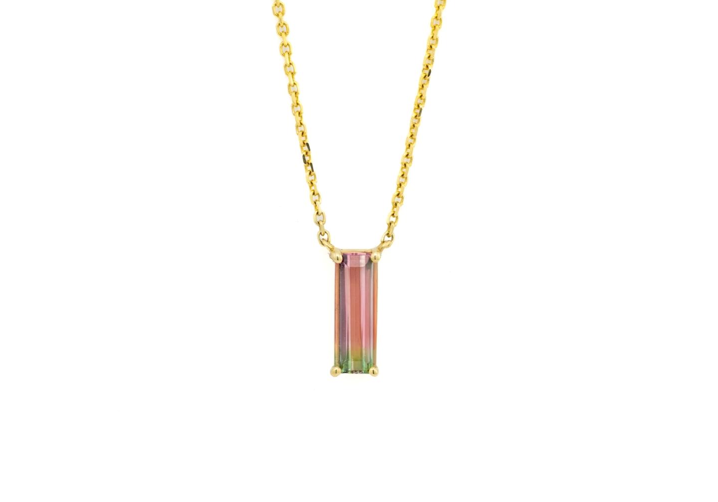 14K Bi-Color Tourmaline Pendant
