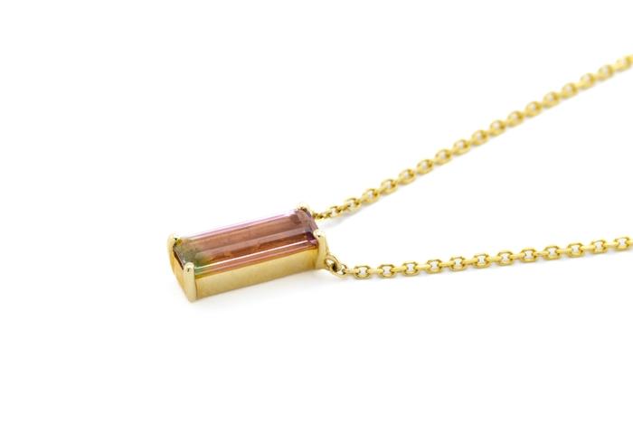 14K Bi-Color Tourmaline Pendant