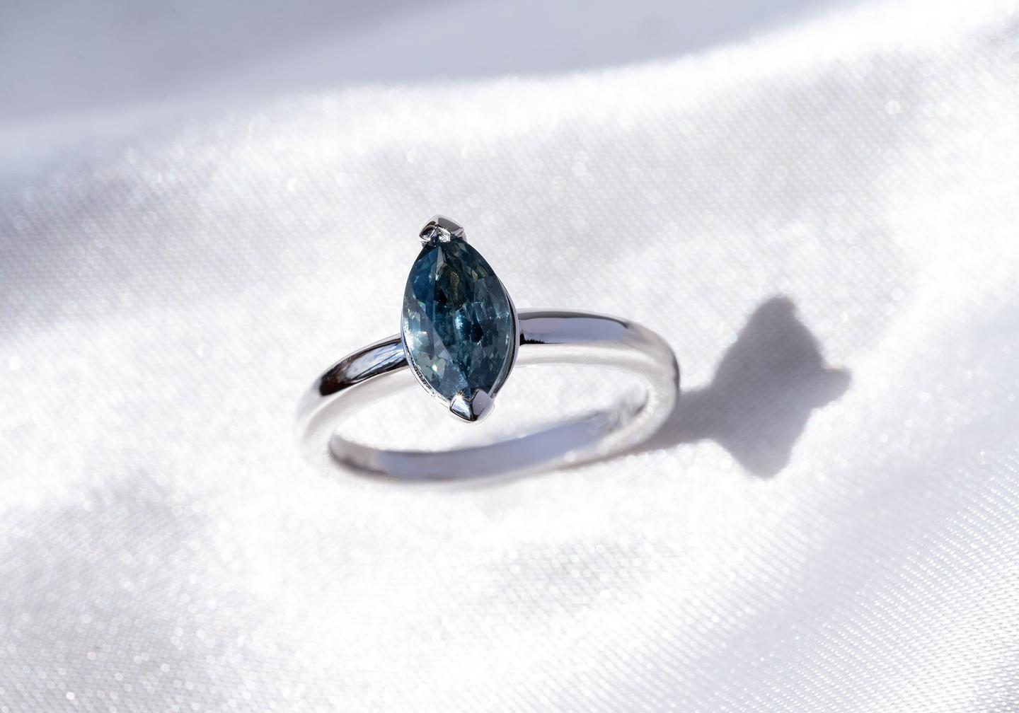 Platinum Montana Sapphire Solitaire Ring