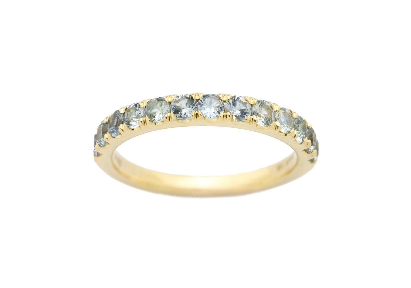 14K Mint Green Montana Sapphire Half-Eternity Band