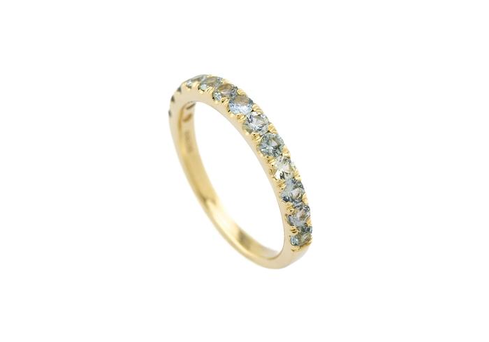14K Mint Green Montana Sapphire Half-Eternity Band
