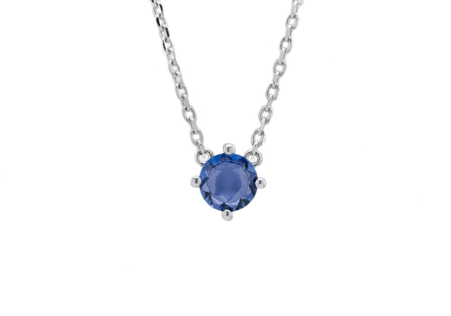 14K Minimalist Yogo Sapphire Pendant