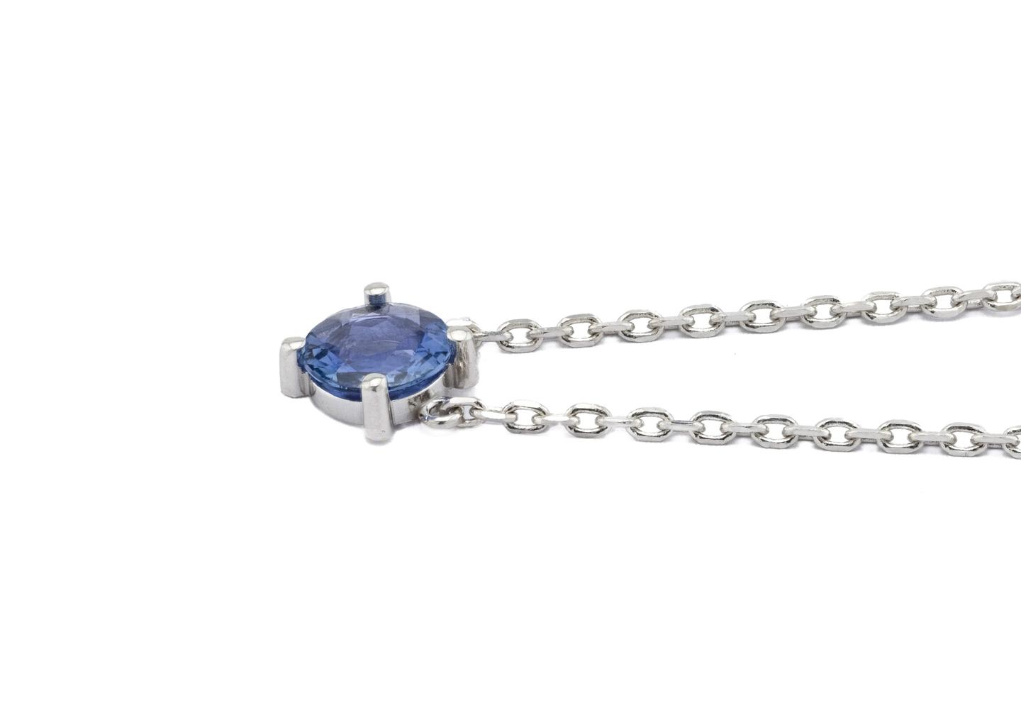 14K Minimalist Yogo Sapphire Pendant