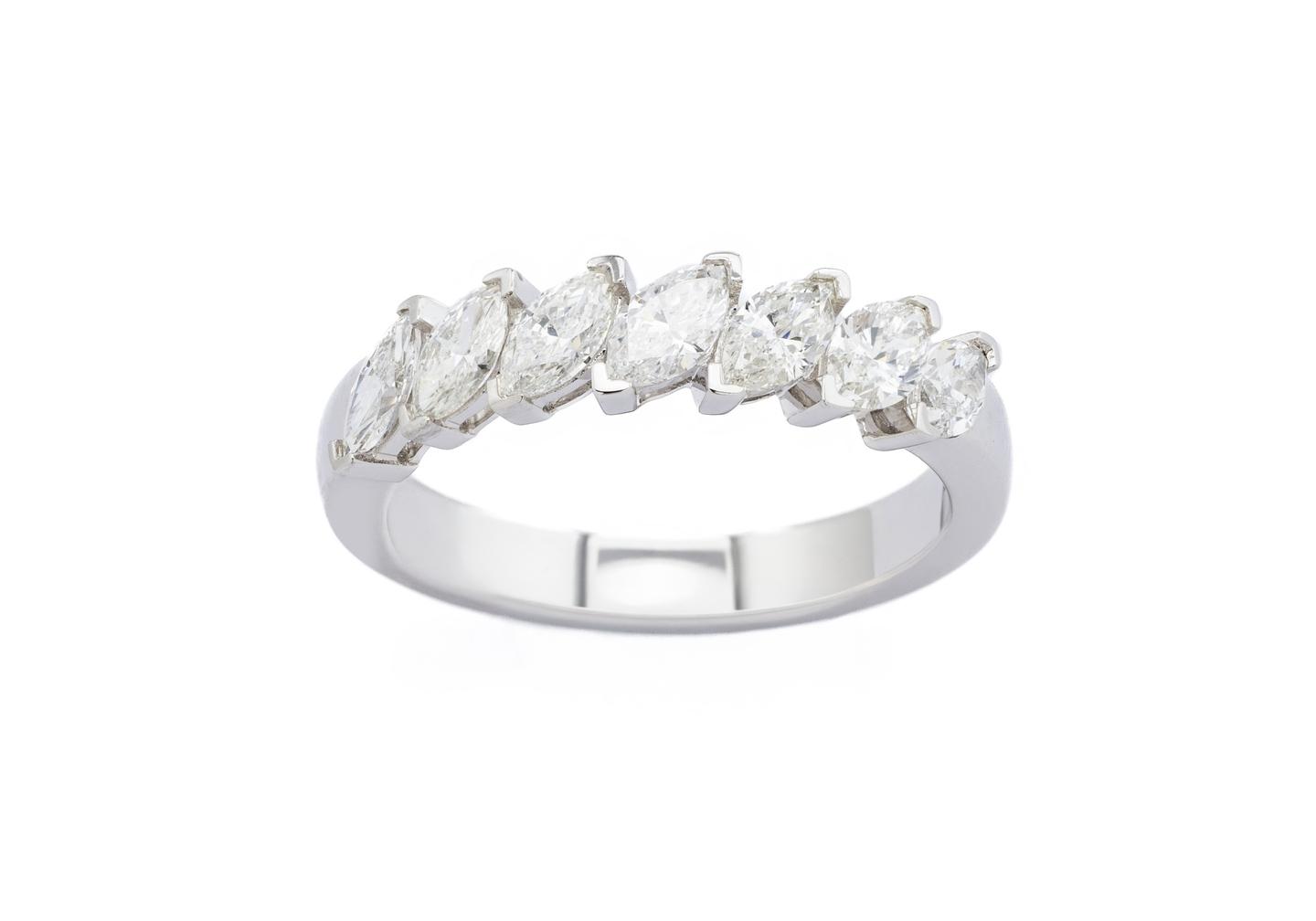 14K Half-Eternity Marquise Cut Diamond Band
