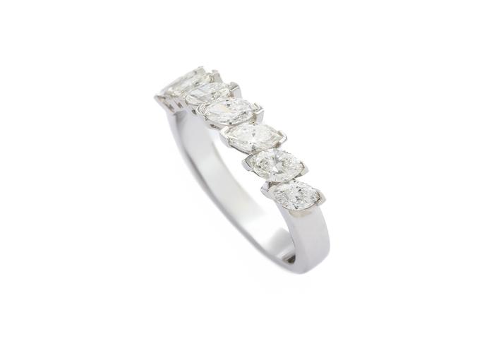 14K Half-Eternity Marquise Cut Diamond Band