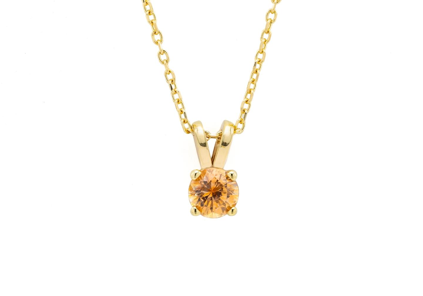 14K Montana Sapphire Solitaire Pendant