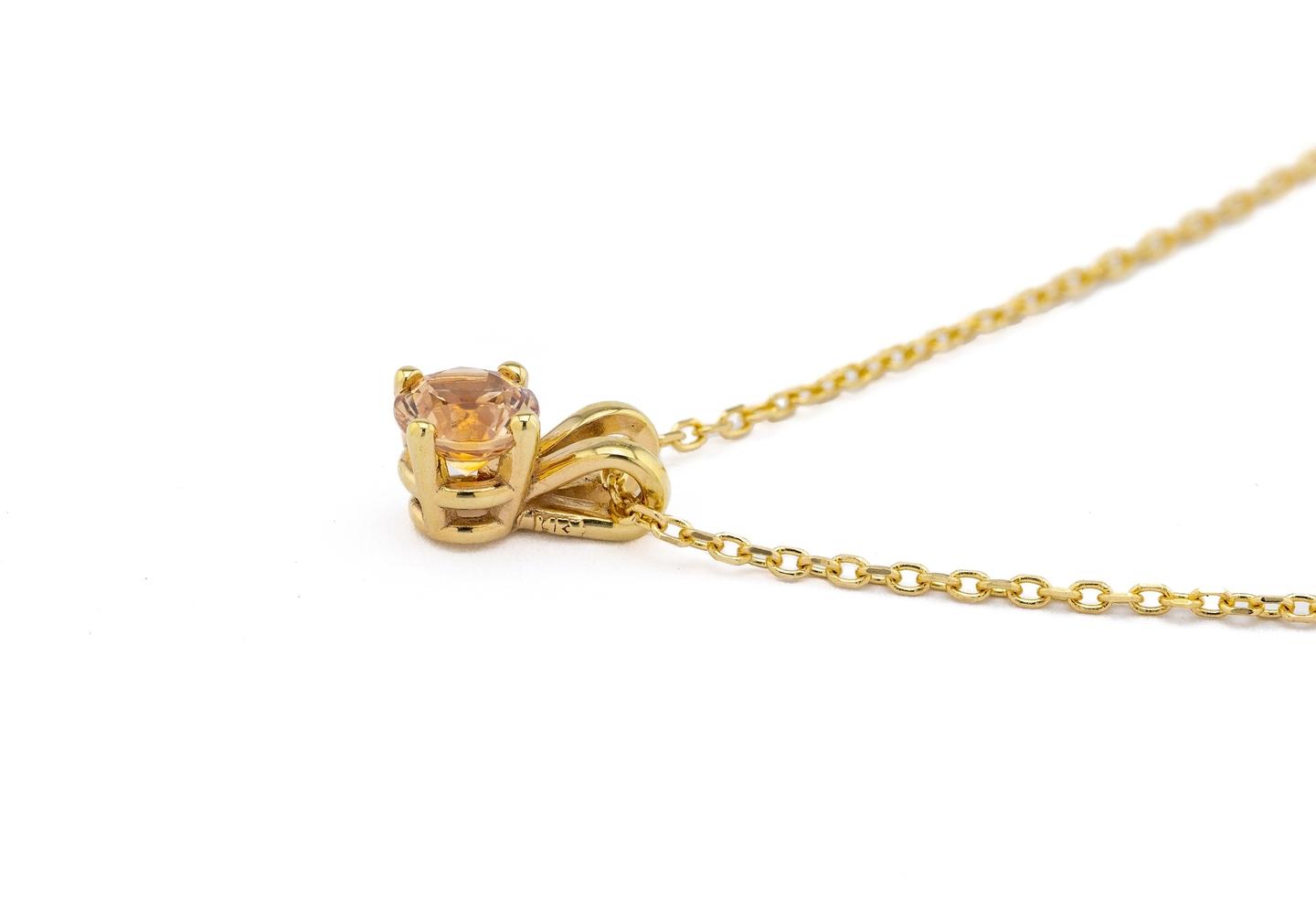 14K Montana Sapphire Solitaire Pendant
