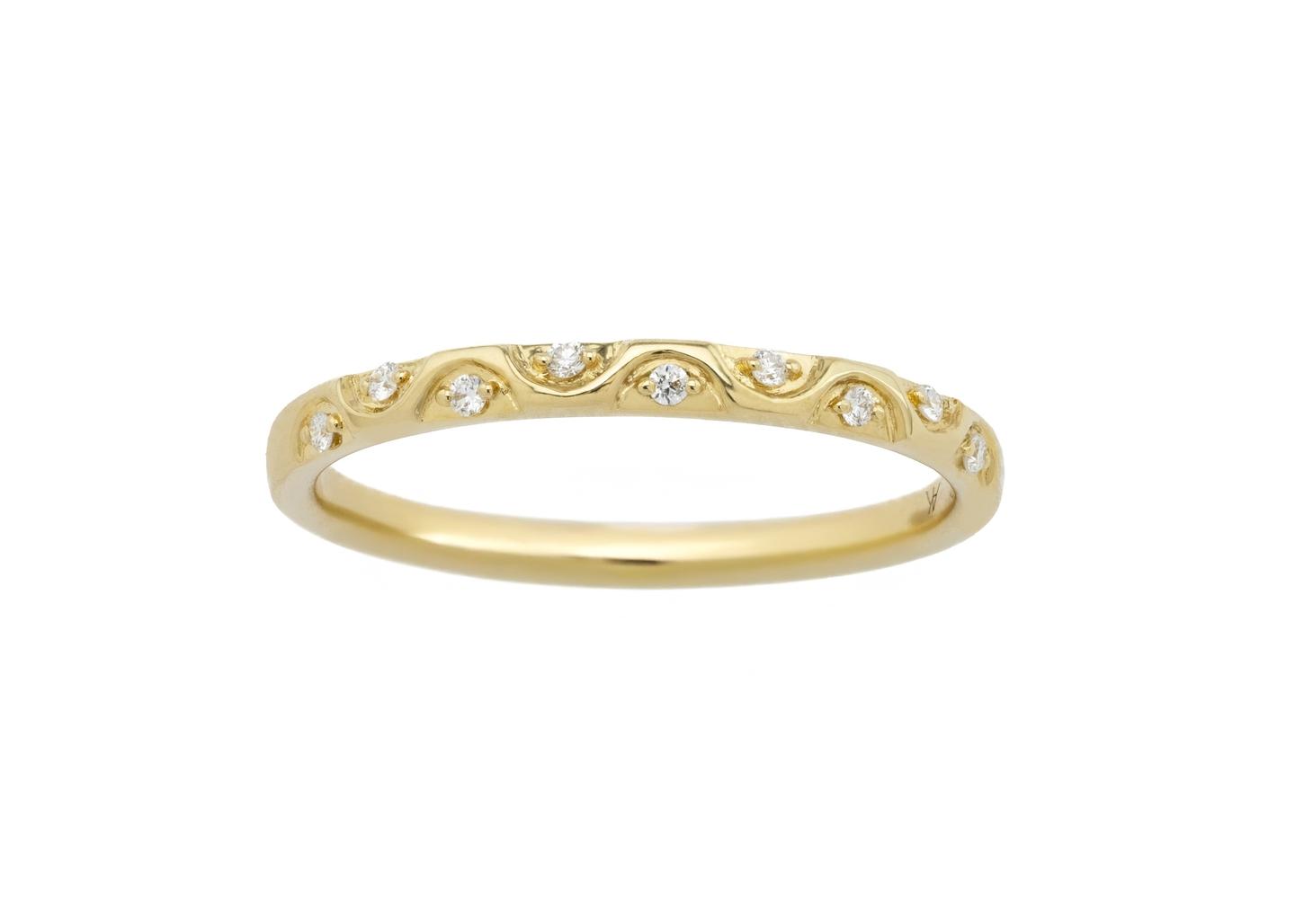 14K Diamond Wave Band