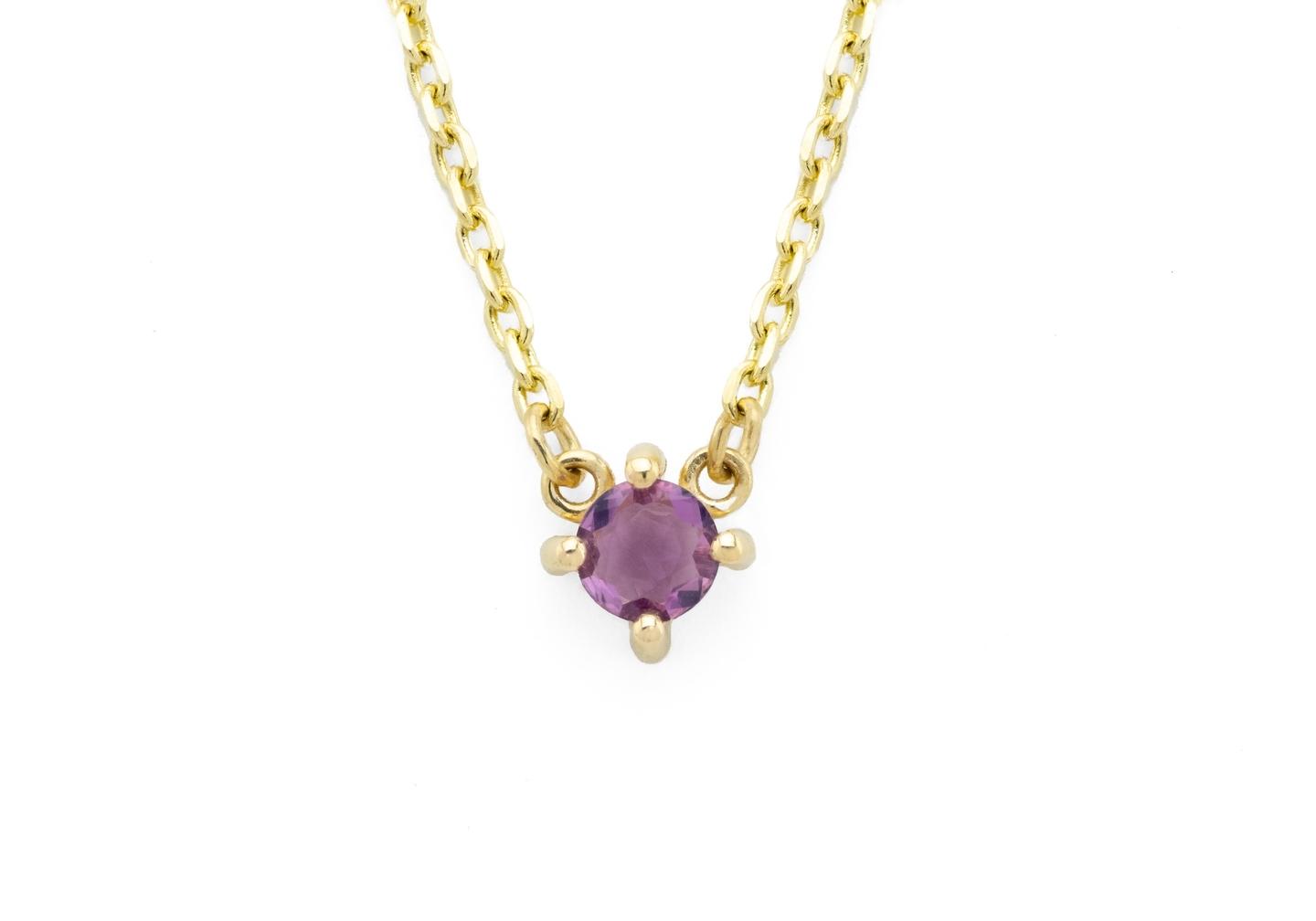 14K Minimalist Pink Yogo Sapphire Pendant