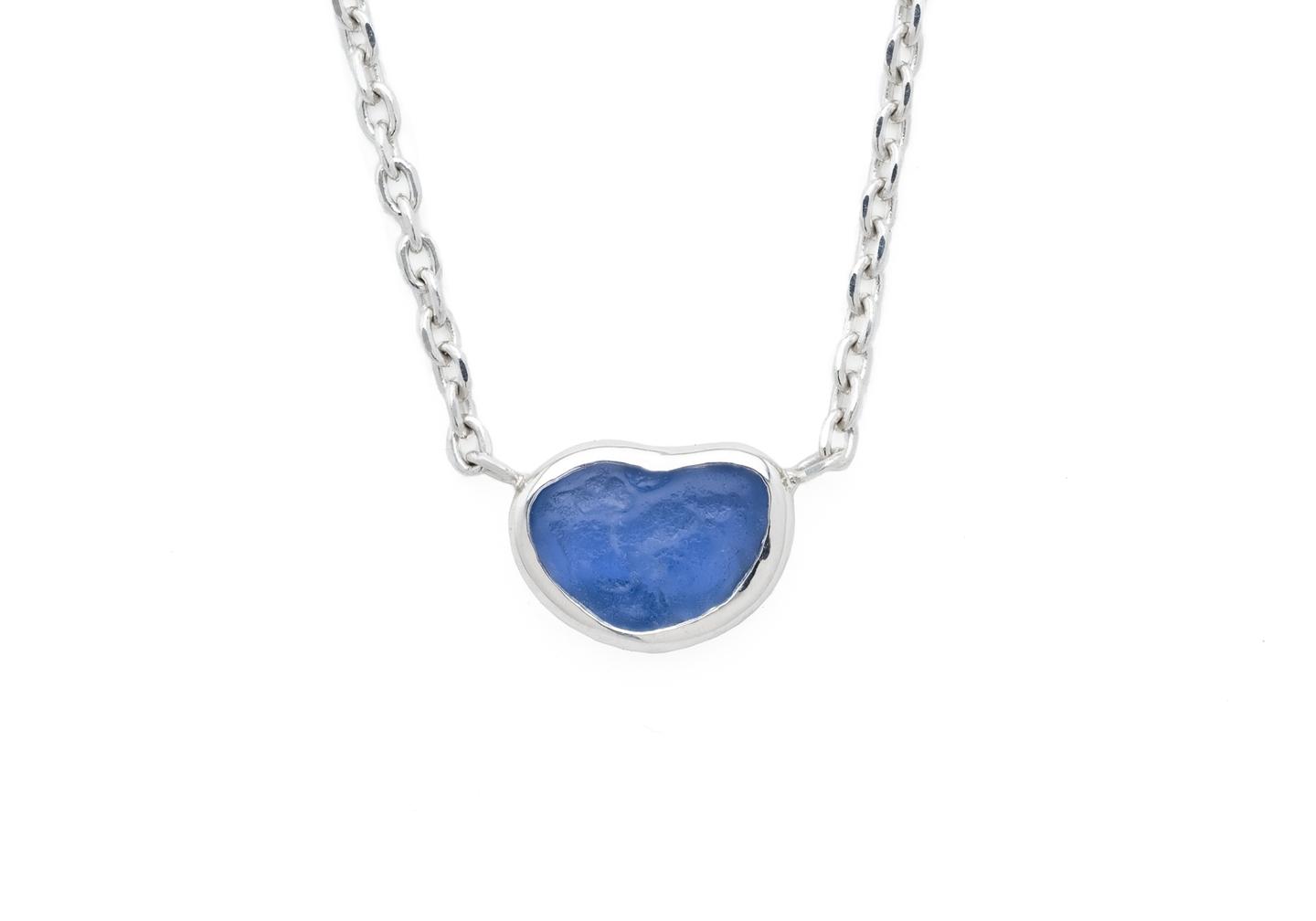 14K Aurum Bezel Set Rough Yogo Sapphire Necklace