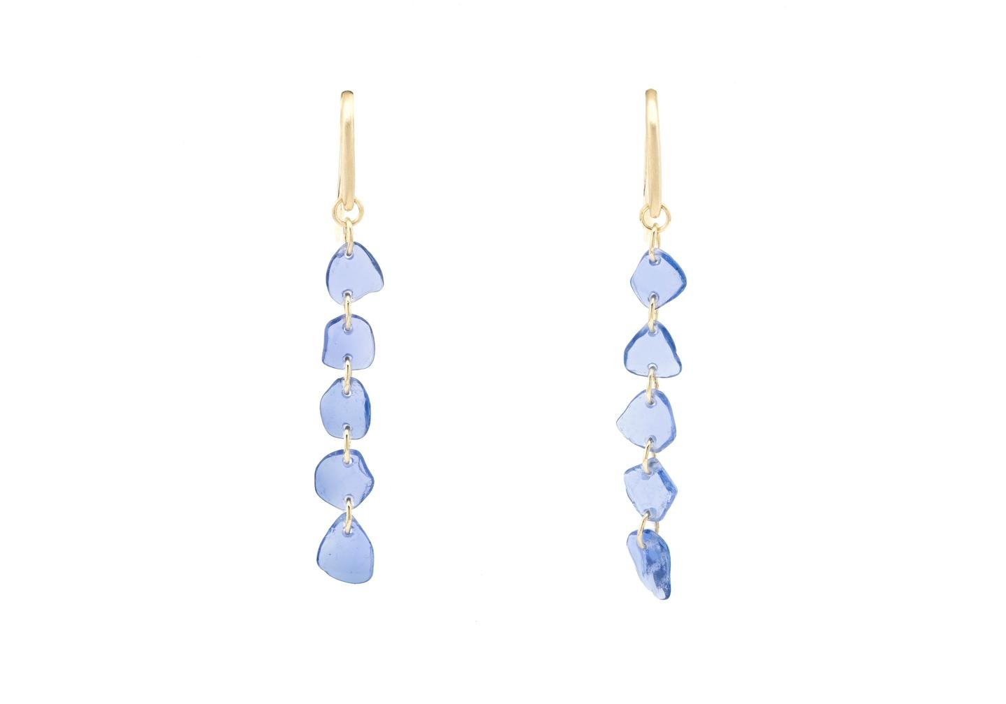 14K Imperfectionist 5-Stone Tumbled Yogo Dangle Earrings