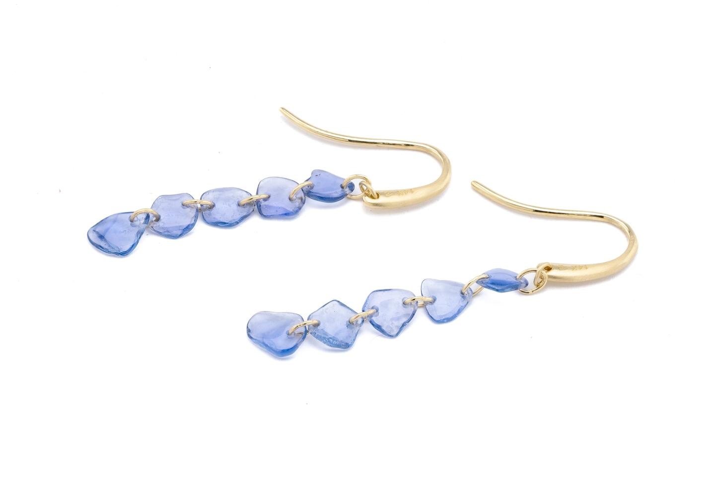 14K Imperfectionist 5-Stone Tumbled Yogo Dangle Earrings