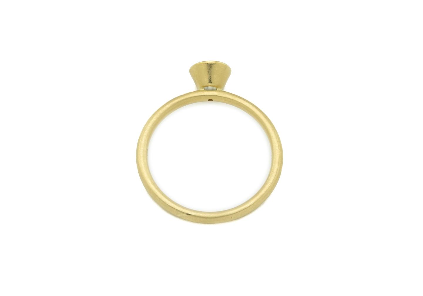 18K Satin Montana Sapphire Bezel Solitaire Ring