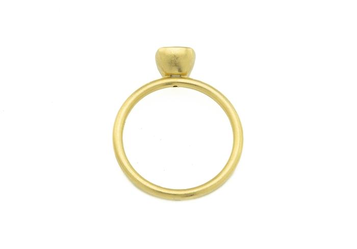 18K Satin Montana Sapphire Bezel Solitaire Ring