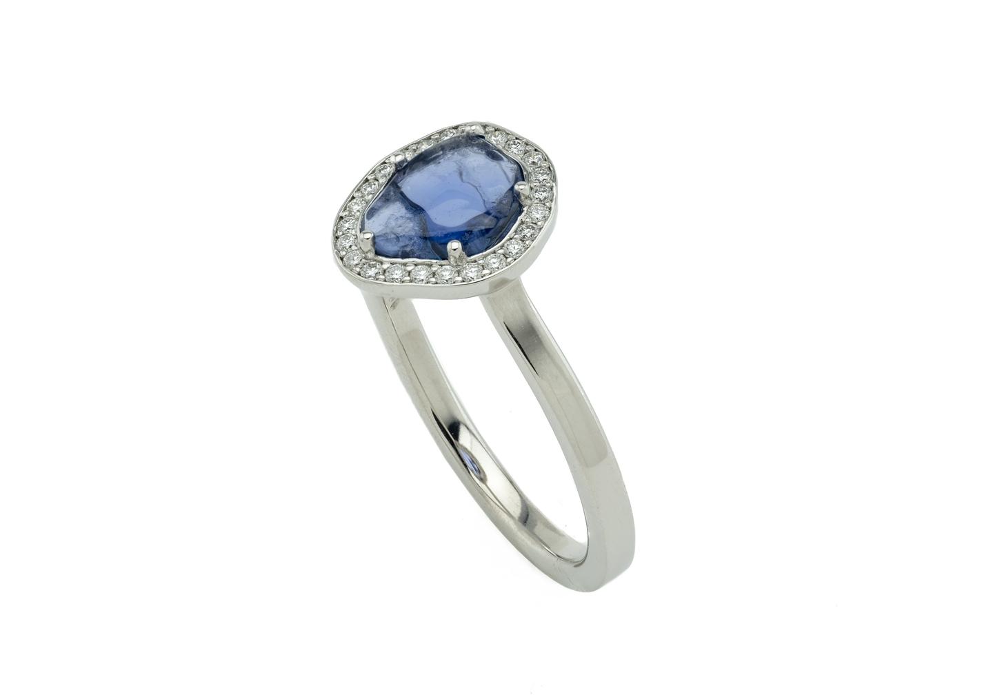 Aurum 14K Tumbled Yogo Halo Ring