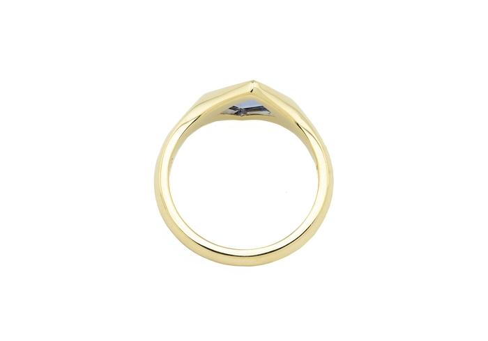18K Aurum Bezel Set Montana Sapphire Solitaire Ring
