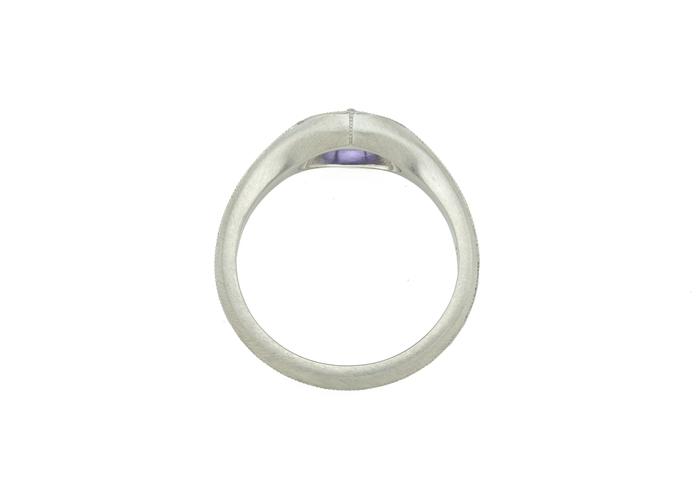 14K Aurum Geometric Yogo Sapphire Bezel Set Ring