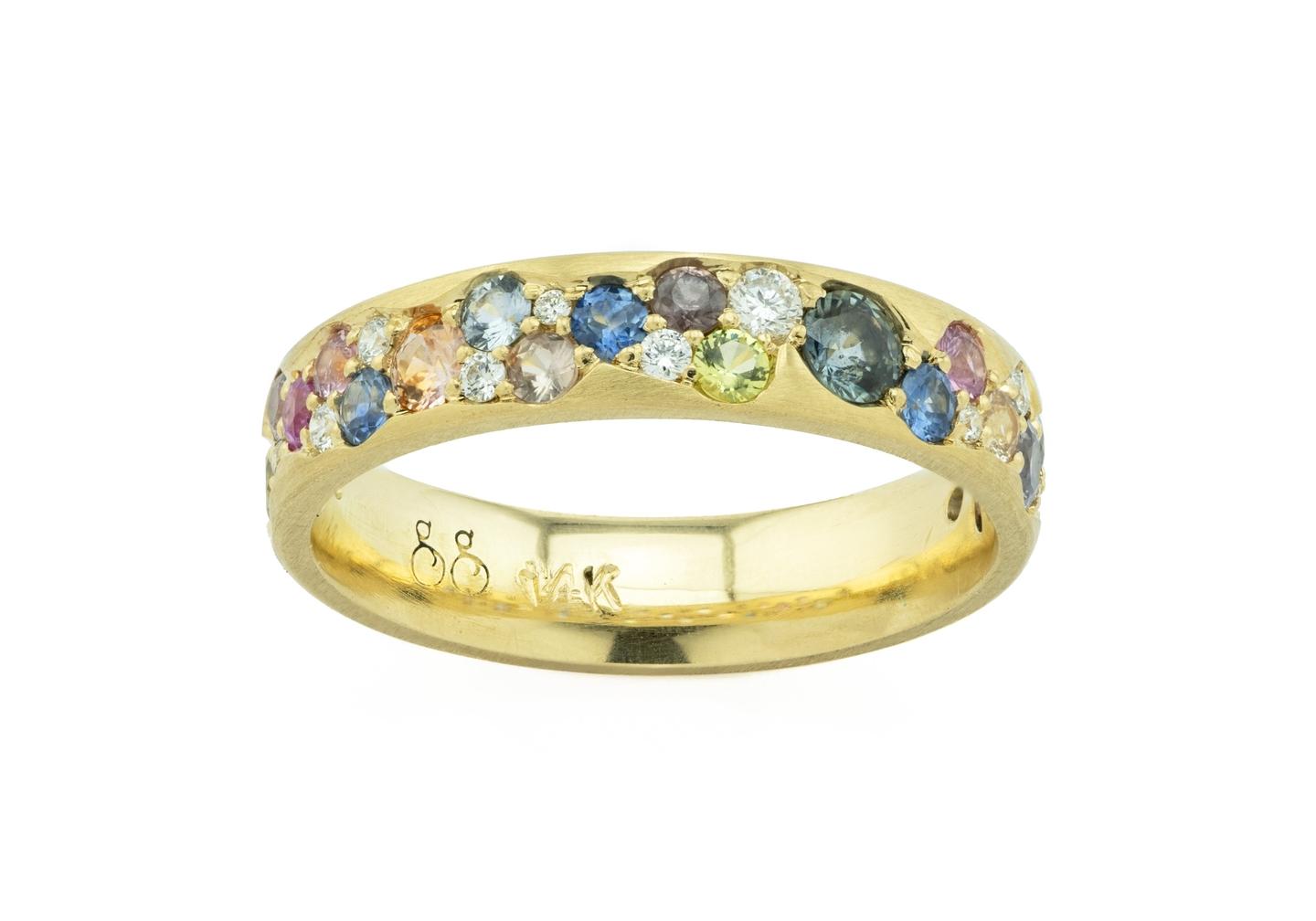 14K Aurum Montana Sapphire Waterfall Band
