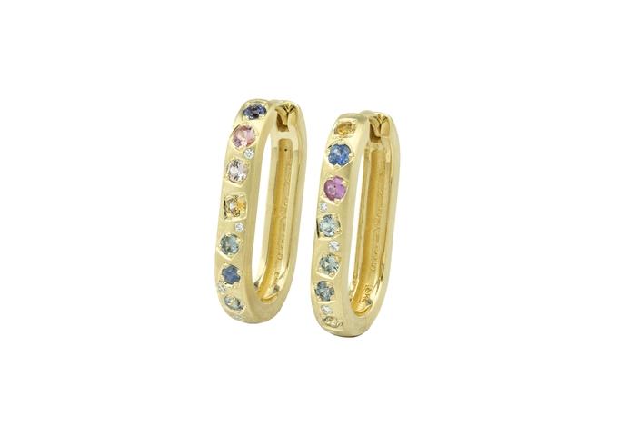 Aurum Waterfall Montana Sapphire Hoop Earrings