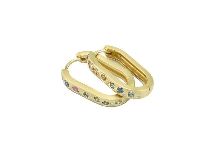 Aurum Waterfall Montana Sapphire Hoop Earrings